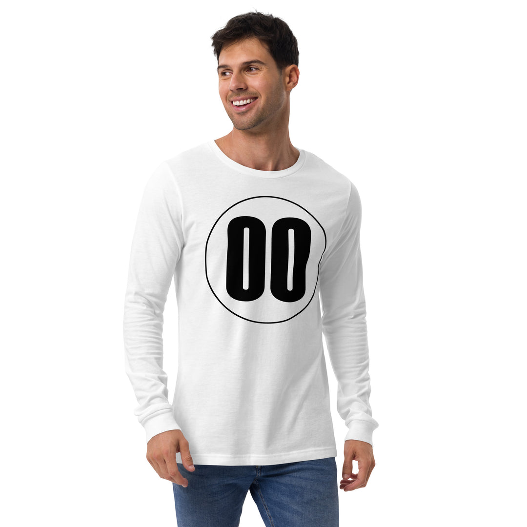 Unisex Long Sleeve Tee: Black on White 00