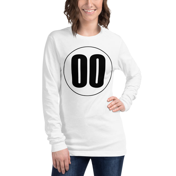 Unisex Long Sleeve Tee: Black on White 00