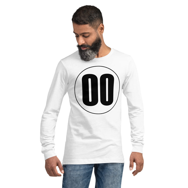 Unisex Long Sleeve Tee: Black on White 00