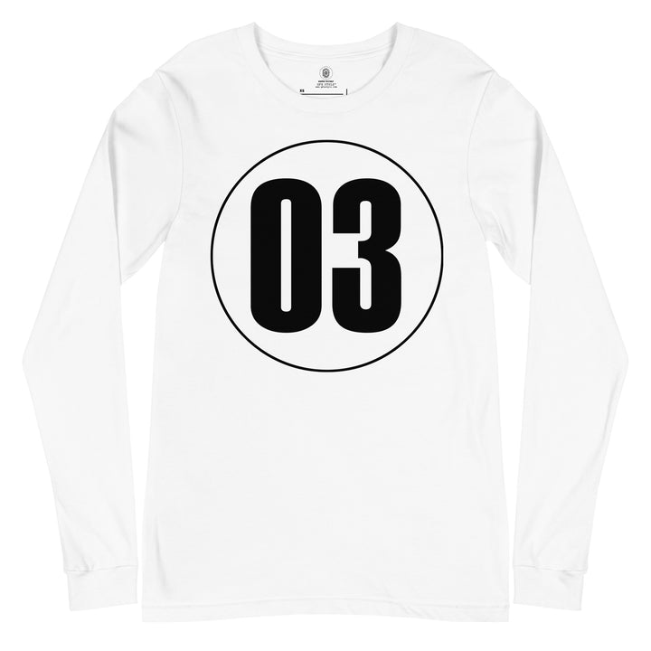 Unisex Long Sleeve Tee: Black on White 03