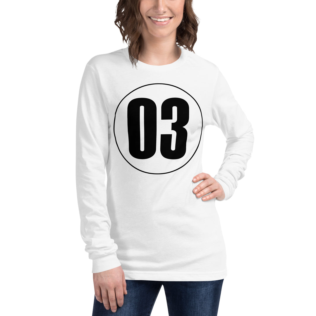 Unisex Long Sleeve Tee: Black on White 03