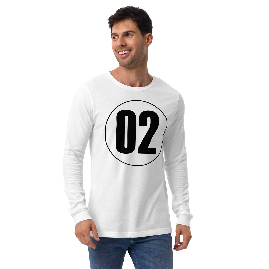 Unisex Long Sleeve Tee: Black on White 02