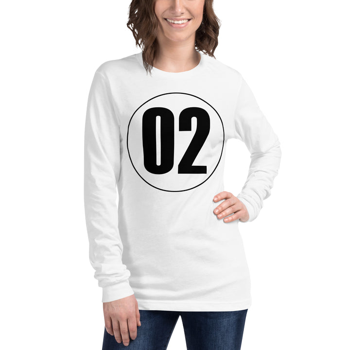 Unisex Long Sleeve Tee: Black on White 02