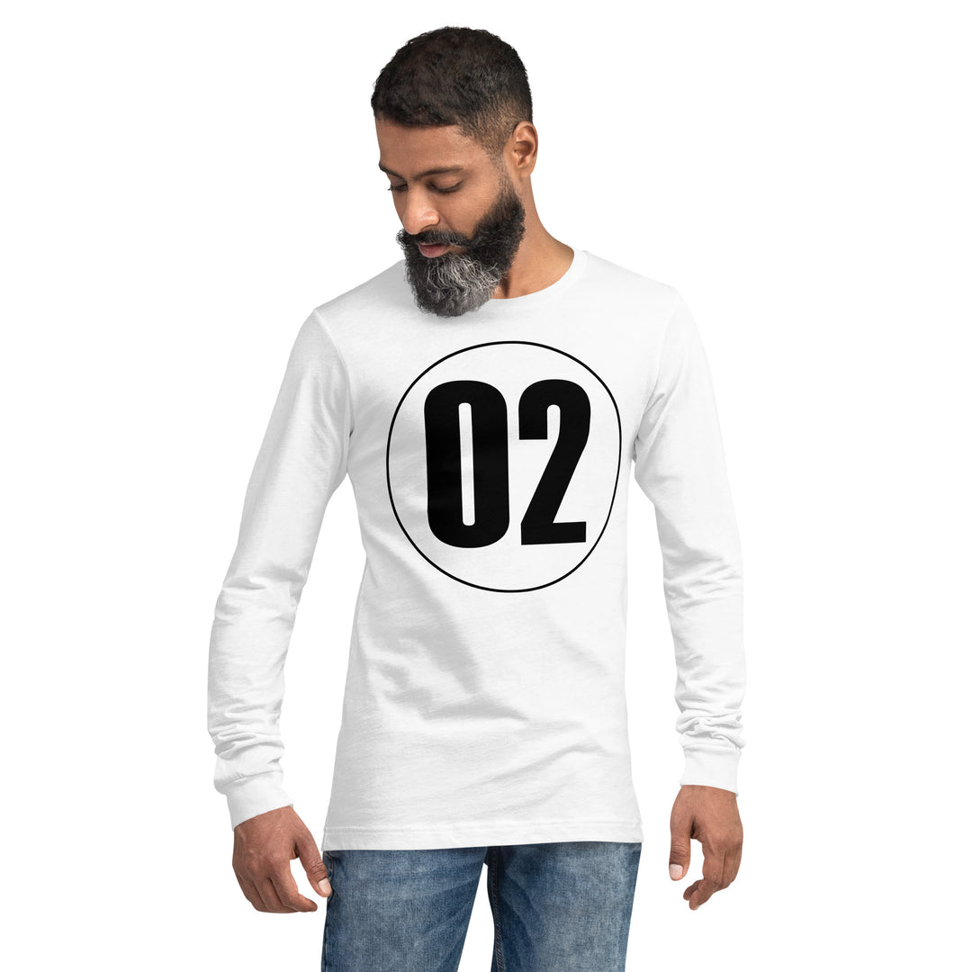 Unisex Long Sleeve Tee: Black on White 02