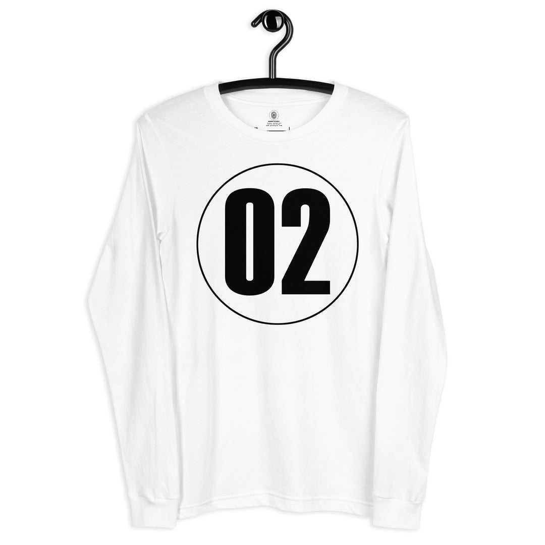 Unisex Long Sleeve Tee: Black on White 02