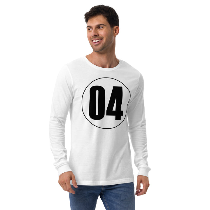 Unisex Long Sleeve Tee: Black on White 04