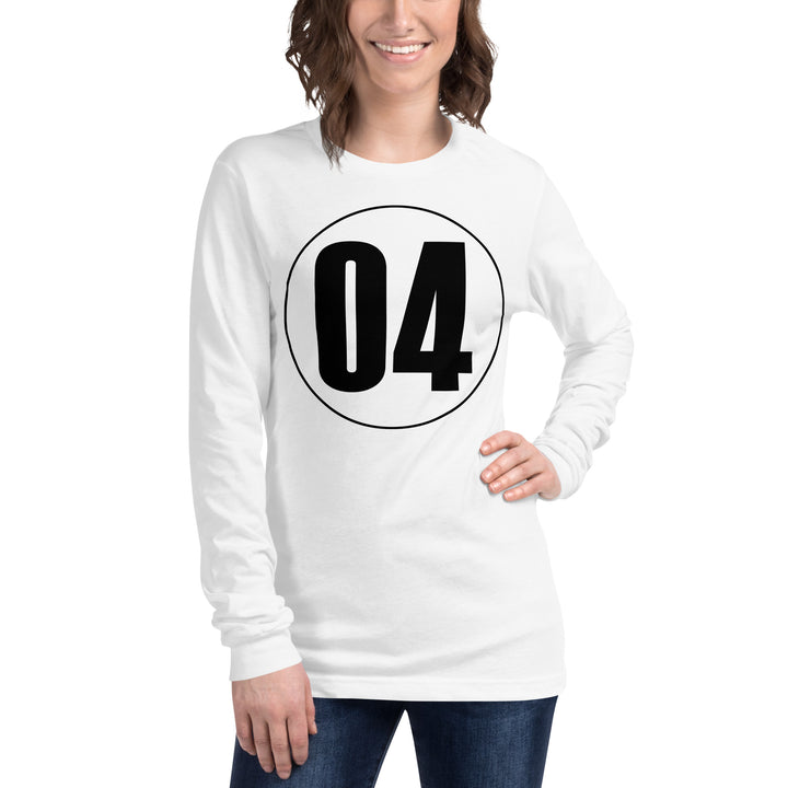 Unisex Long Sleeve Tee: Black on White 04