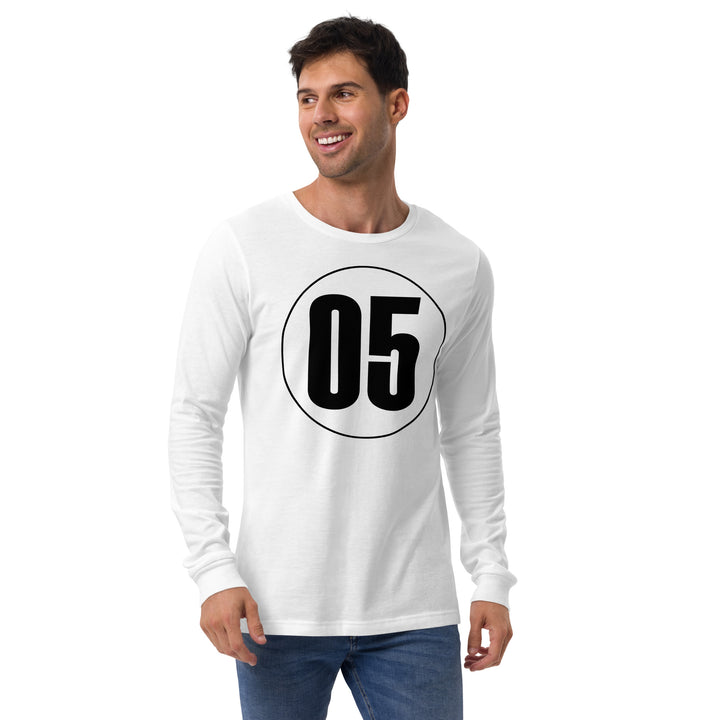 Unisex Long Sleeve Tee: Black on White 05