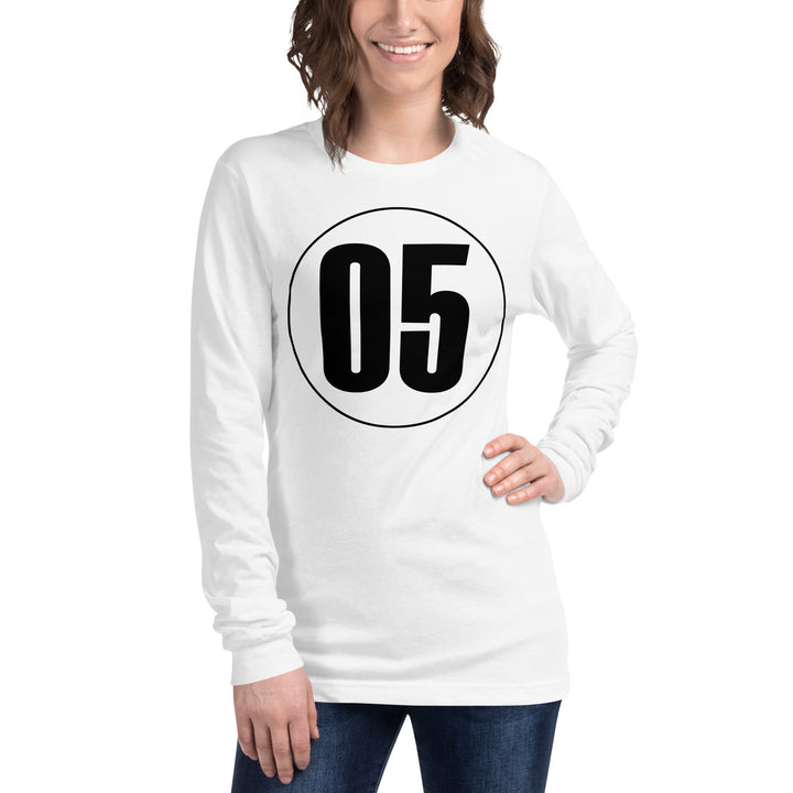 Unisex Long Sleeve Tee: Black on White 05