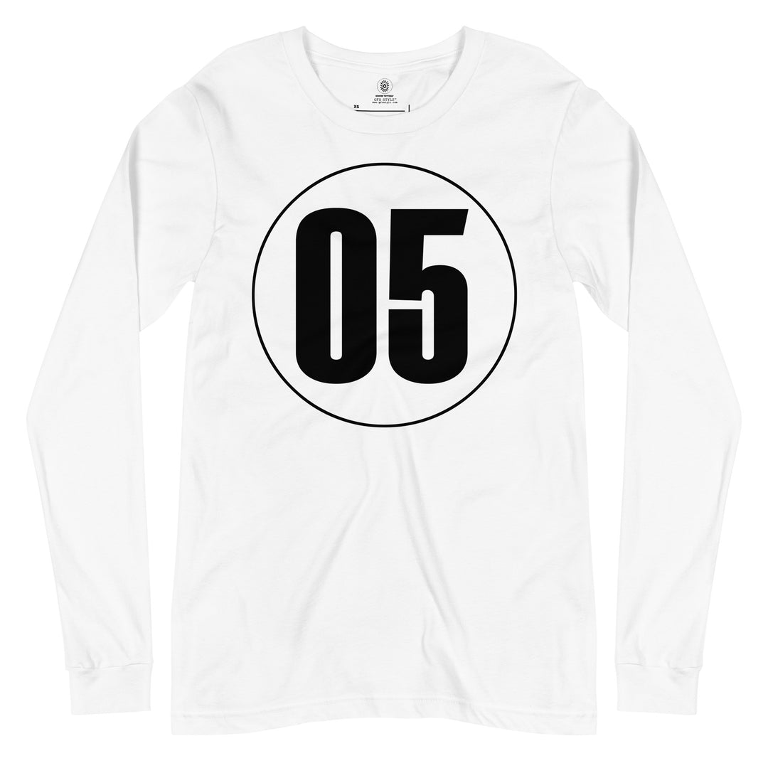 Unisex Long Sleeve Tee: Black on White 05