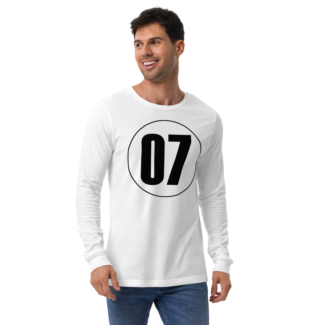 Unisex Long Sleeve Tee: Black on White 07