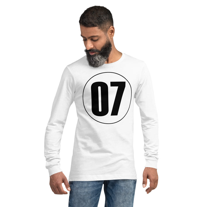 Unisex Long Sleeve Tee: Black on White 07