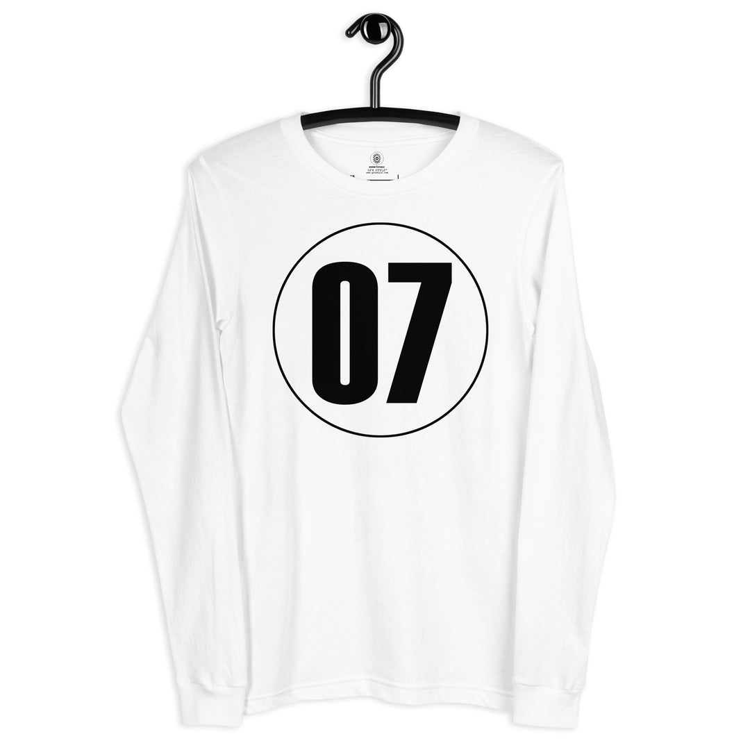 Unisex Long Sleeve Tee: Black on White 07