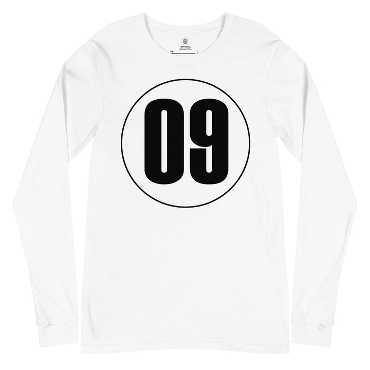 Unisex Long Sleeve Tee: Black on White 09