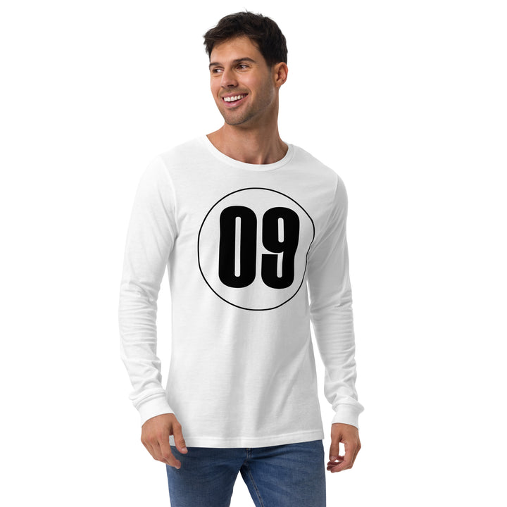 Unisex Long Sleeve Tee: Black on White 09