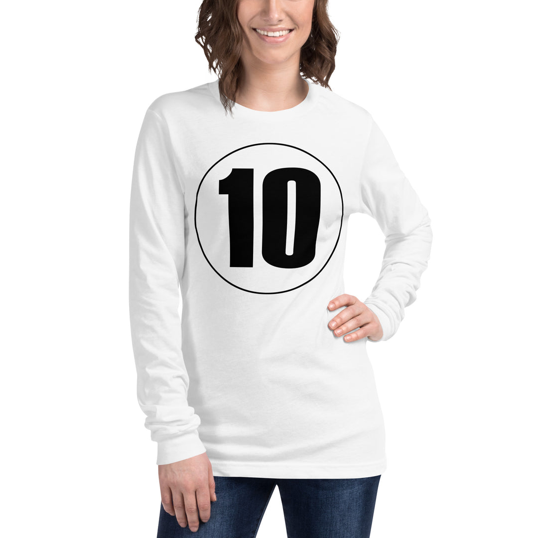 Unisex Long Sleeve Tee: Black on White 10