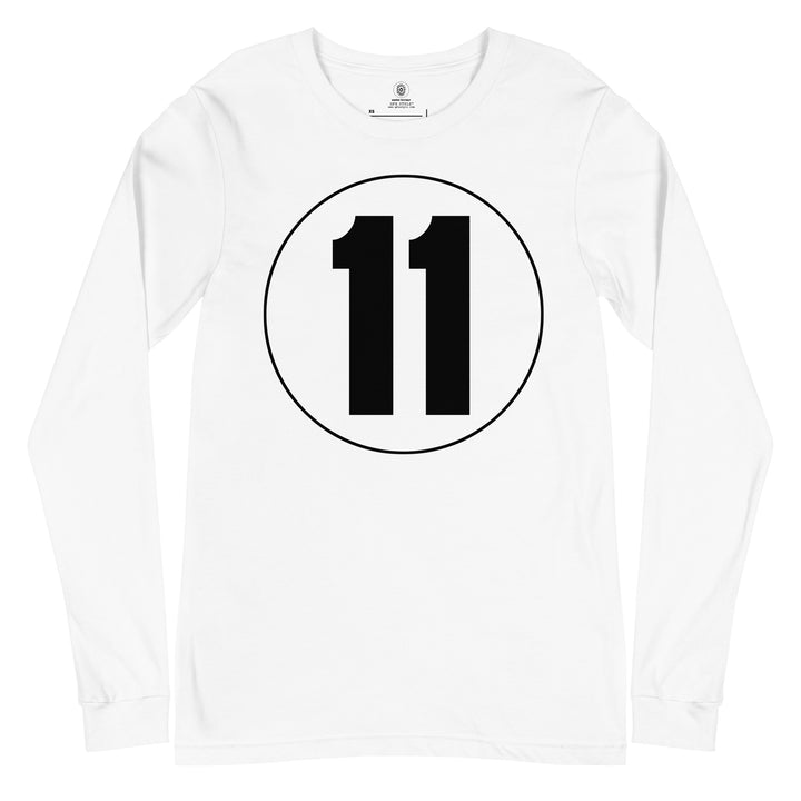 Unisex Long Sleeve Tee: Black on White 11