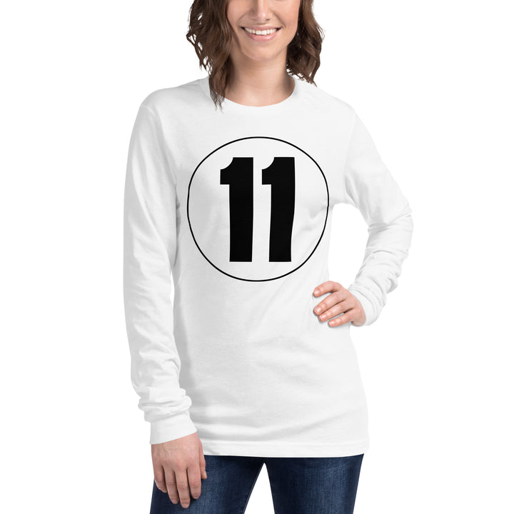 Unisex Long Sleeve Tee: Black on White 11