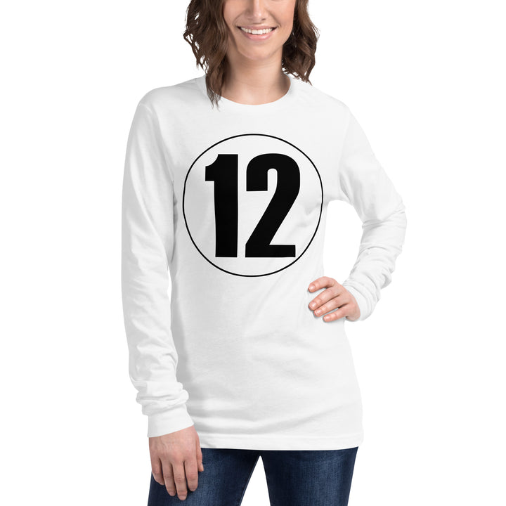 Unisex Long Sleeve Tee: Black on White 12