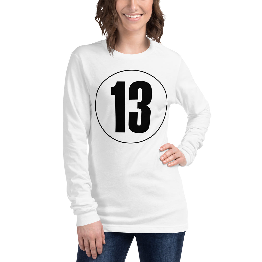 Unisex Long Sleeve Tee: Black on White 13