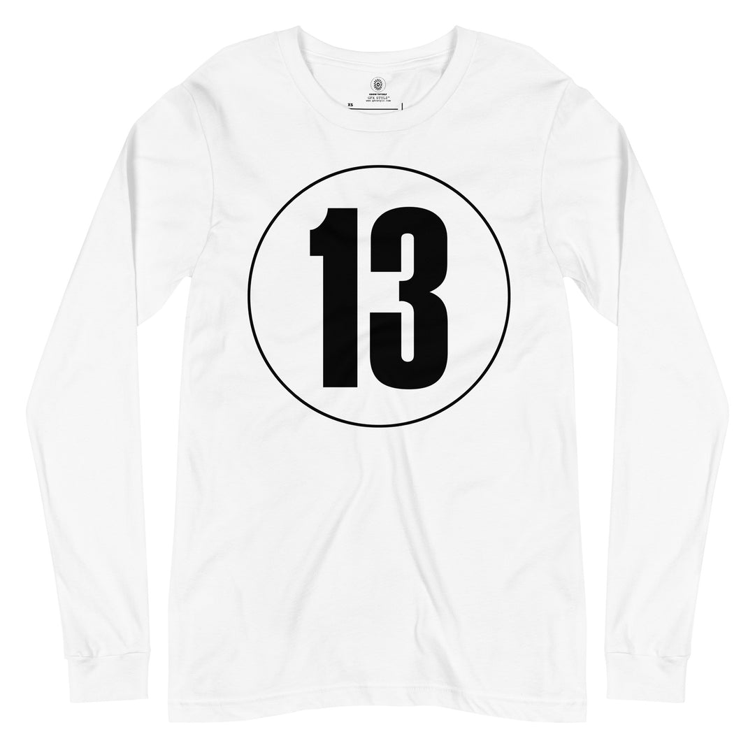 Unisex Long Sleeve Tee: Black on White 13