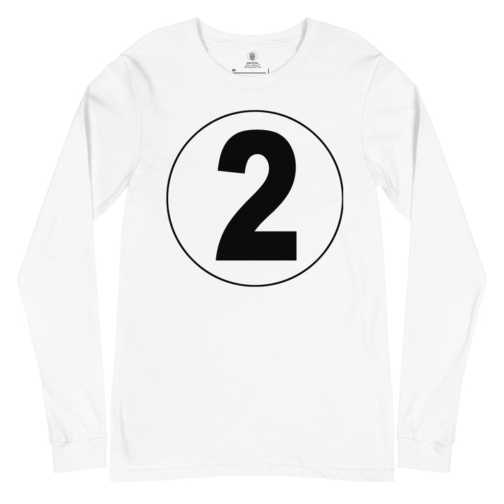 Unisex Long Sleeve Tee: Black on White 2