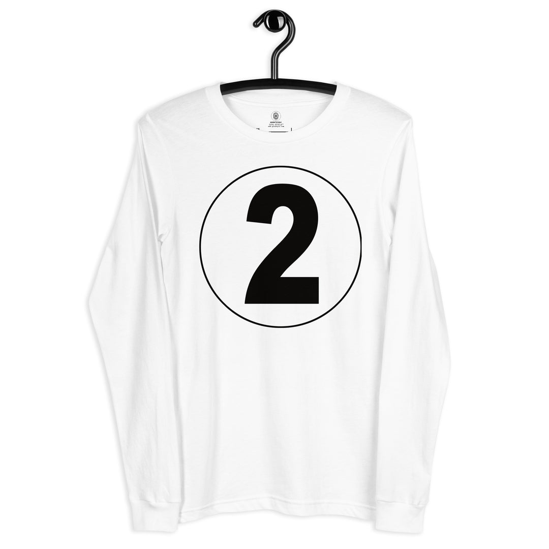 Unisex Long Sleeve Tee: Black on White 2