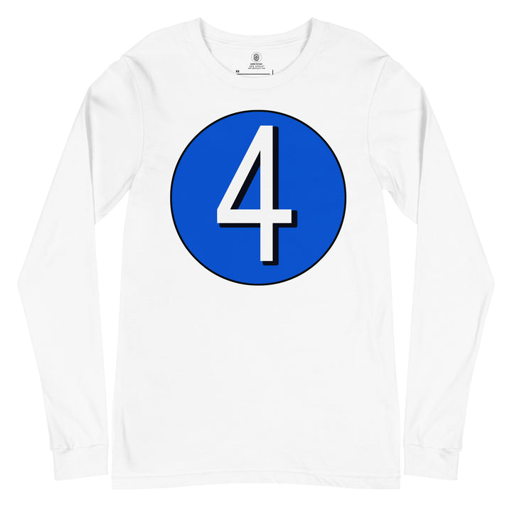 Unisex Long Sleeve Tee: White on Periwinkle 4