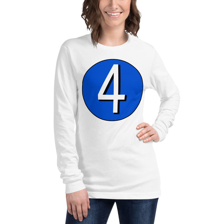 Unisex Long Sleeve Tee: White on Periwinkle 4