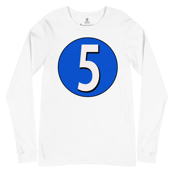 Unisex Long Sleeve Tee: White on Periwinkle 5