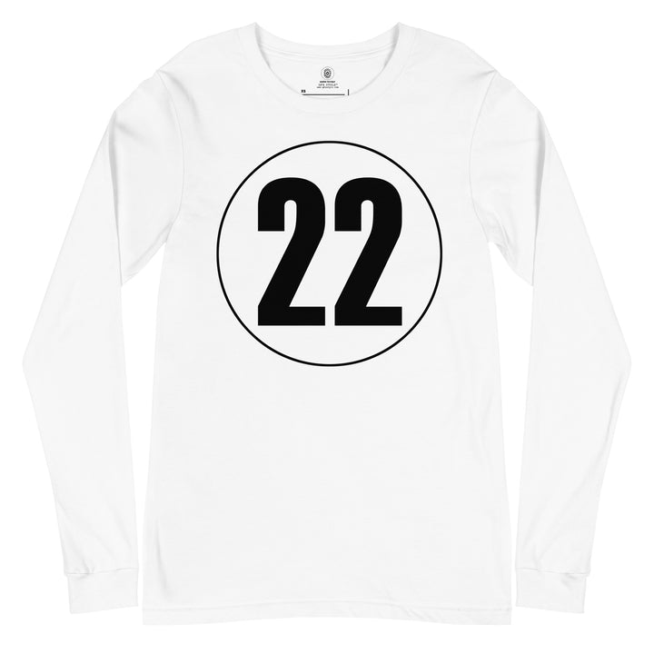 Unisex Long Sleeve Tee: Black on White 22