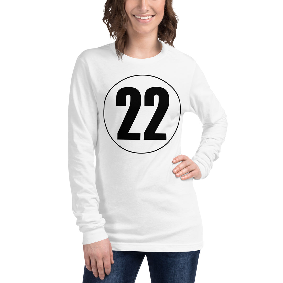 Unisex Long Sleeve Tee: Black on White 22