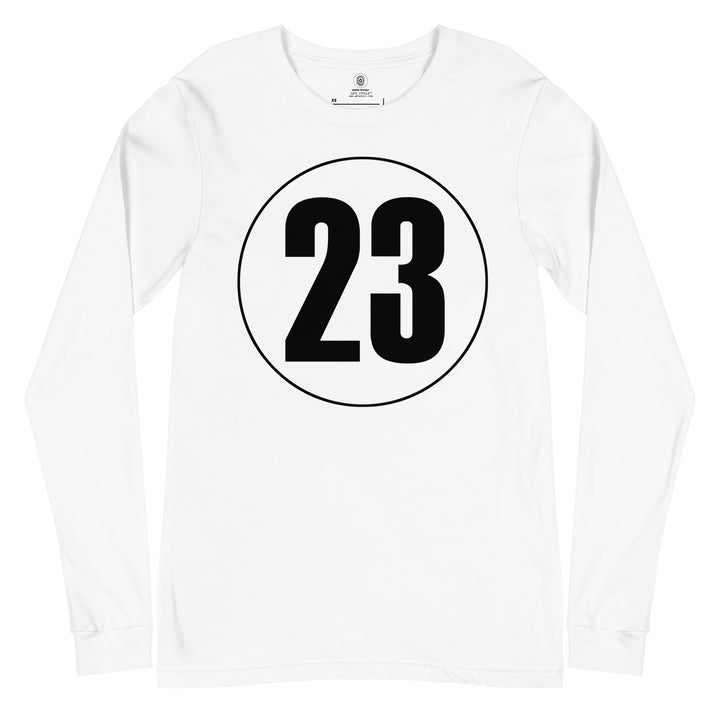 Unisex Long Sleeve Tee: Black on White 23