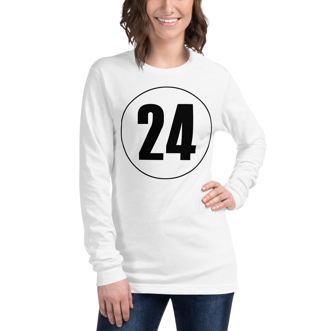 Unisex Long Sleeve Tee: Black on White 24