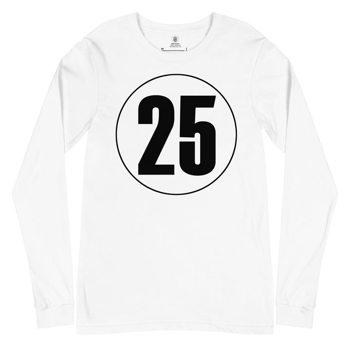 Unisex Long Sleeve Tee: Black on White 25