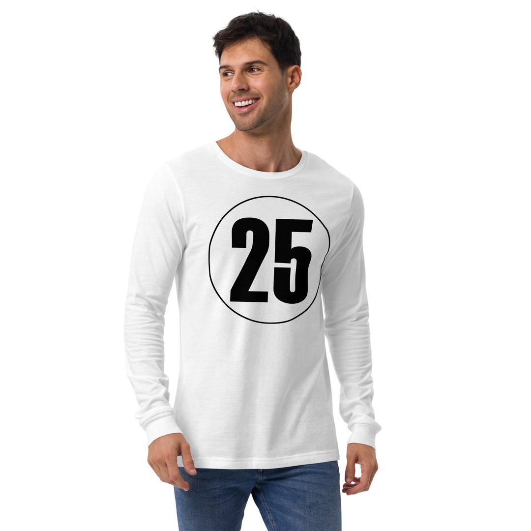 Unisex Long Sleeve Tee: Black on White 25