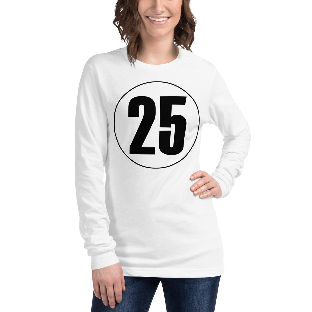 Unisex Long Sleeve Tee: Black on White 25