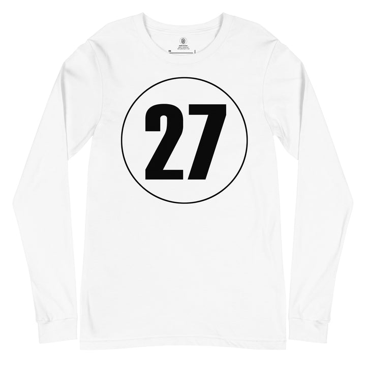 Unisex Long Sleeve Tee: Black on White 27