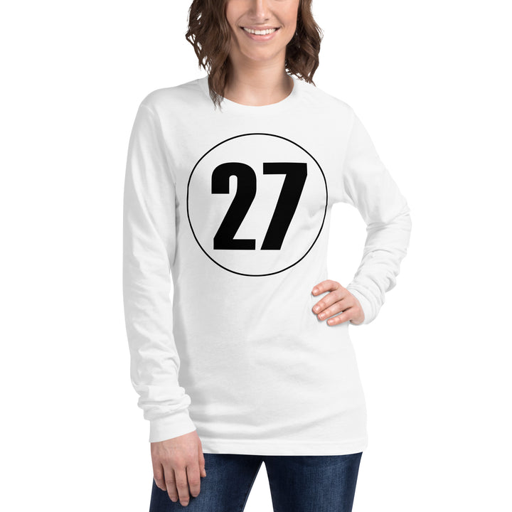 Unisex Long Sleeve Tee: Black on White 27