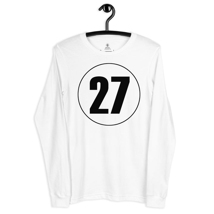 Unisex Long Sleeve Tee: Black on White 27