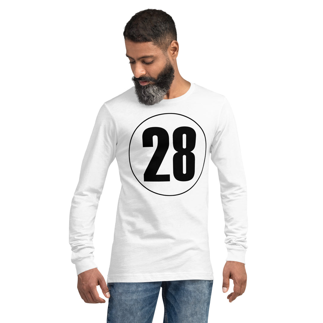 Unisex Long Sleeve Tee: Black on White 28