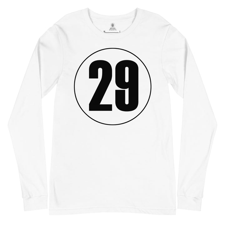 Unisex Long Sleeve Tee: Black on White 29