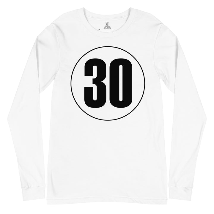 Unisex Long Sleeve Tee: Black on White 30