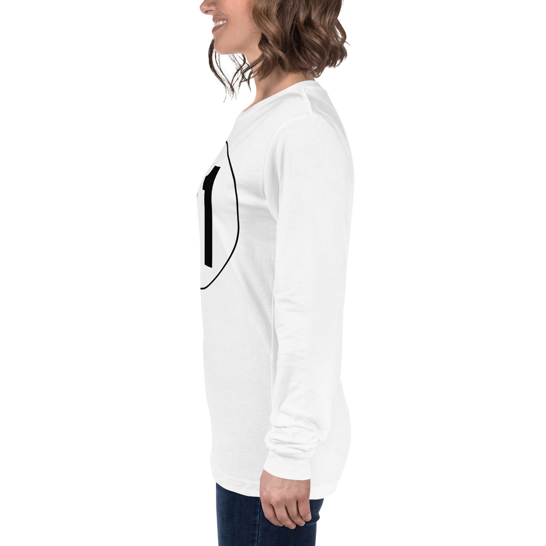 Unisex Long Sleeve Tee: Black on White 21