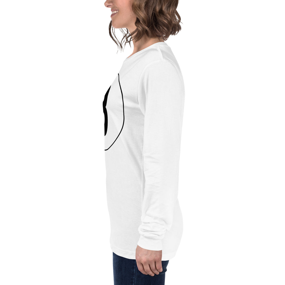 Unisex Long Sleeve Tee: Black on White 3