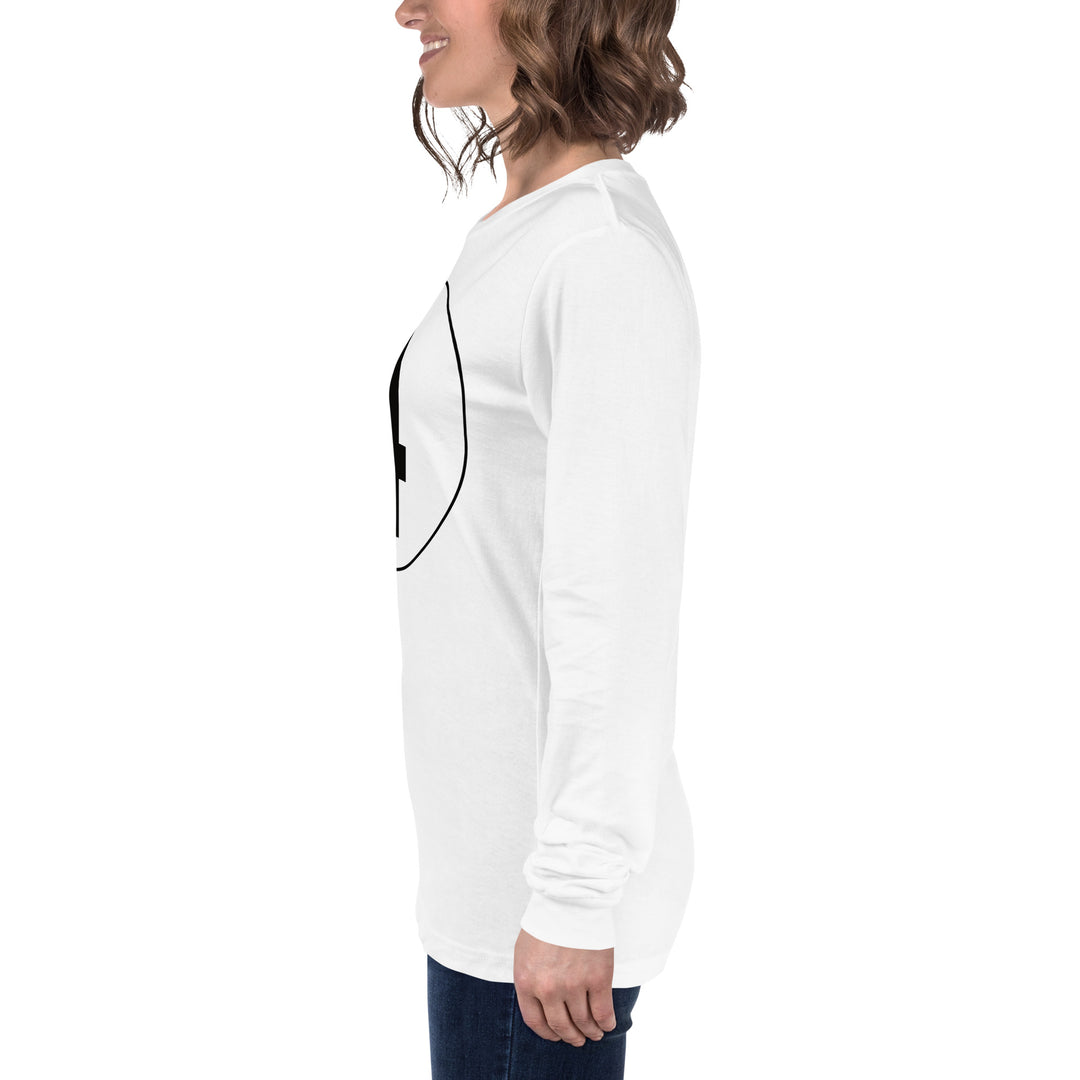 Unisex Long Sleeve Tee: Black on White 4