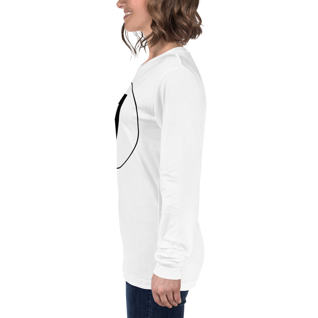 Unisex Long Sleeve Tee: Black on White 7