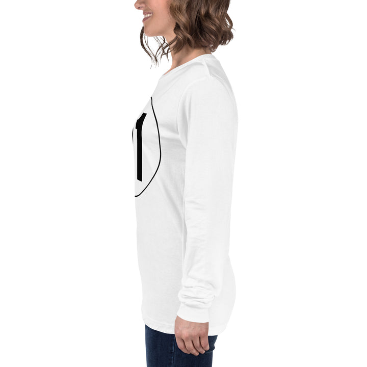 Unisex Long Sleeve Tee: Black on White 01