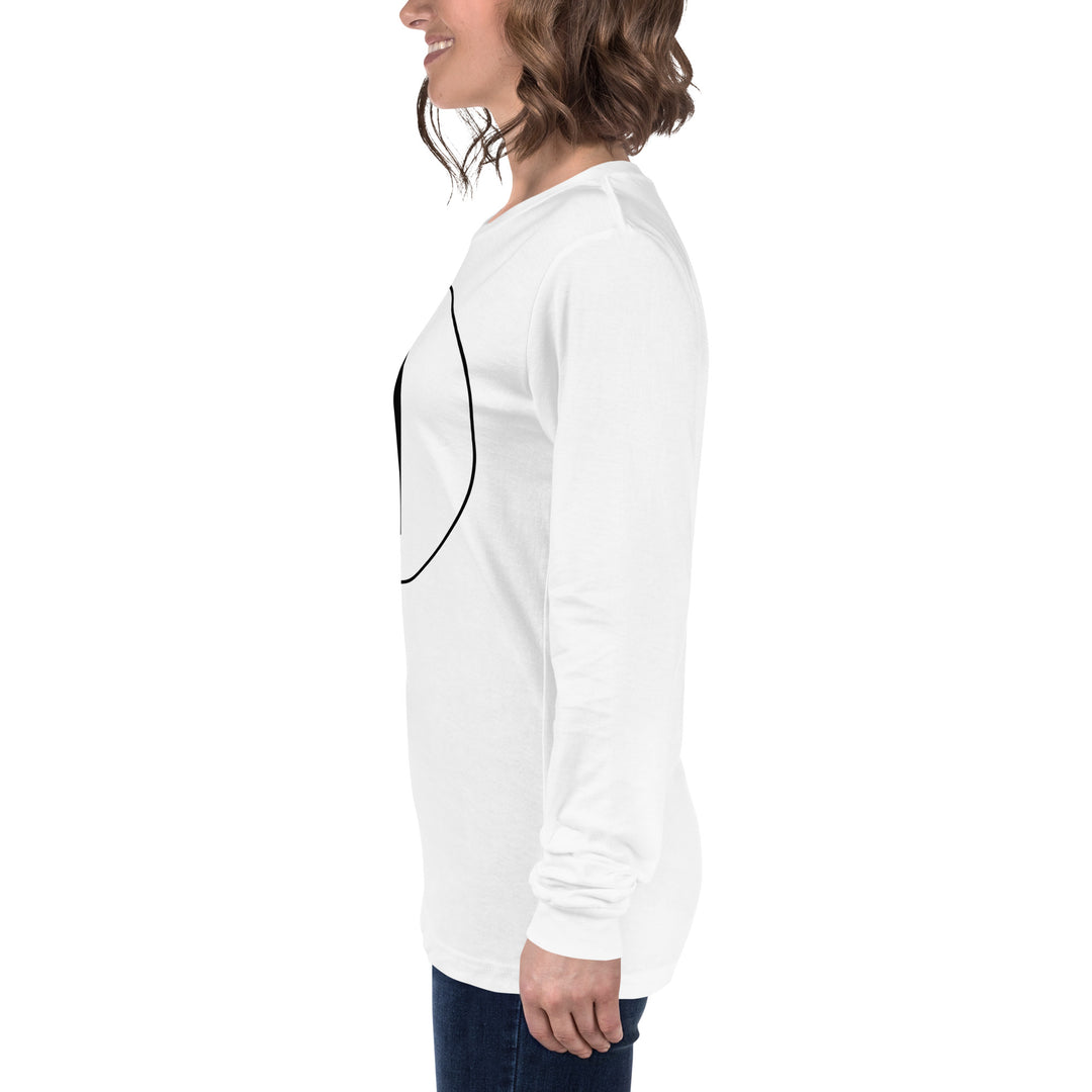 Unisex Long Sleeve Tee: Black on White 1