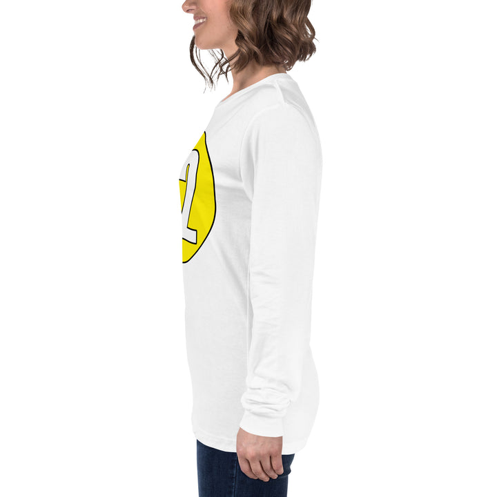 Unisex Long Sleeve Tee: White on Yellow 02